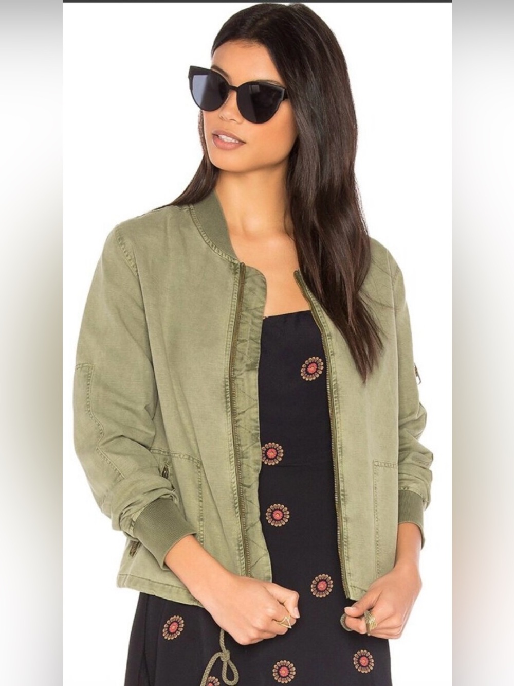Michael Stars Olive Lightweight Bomber Jacket